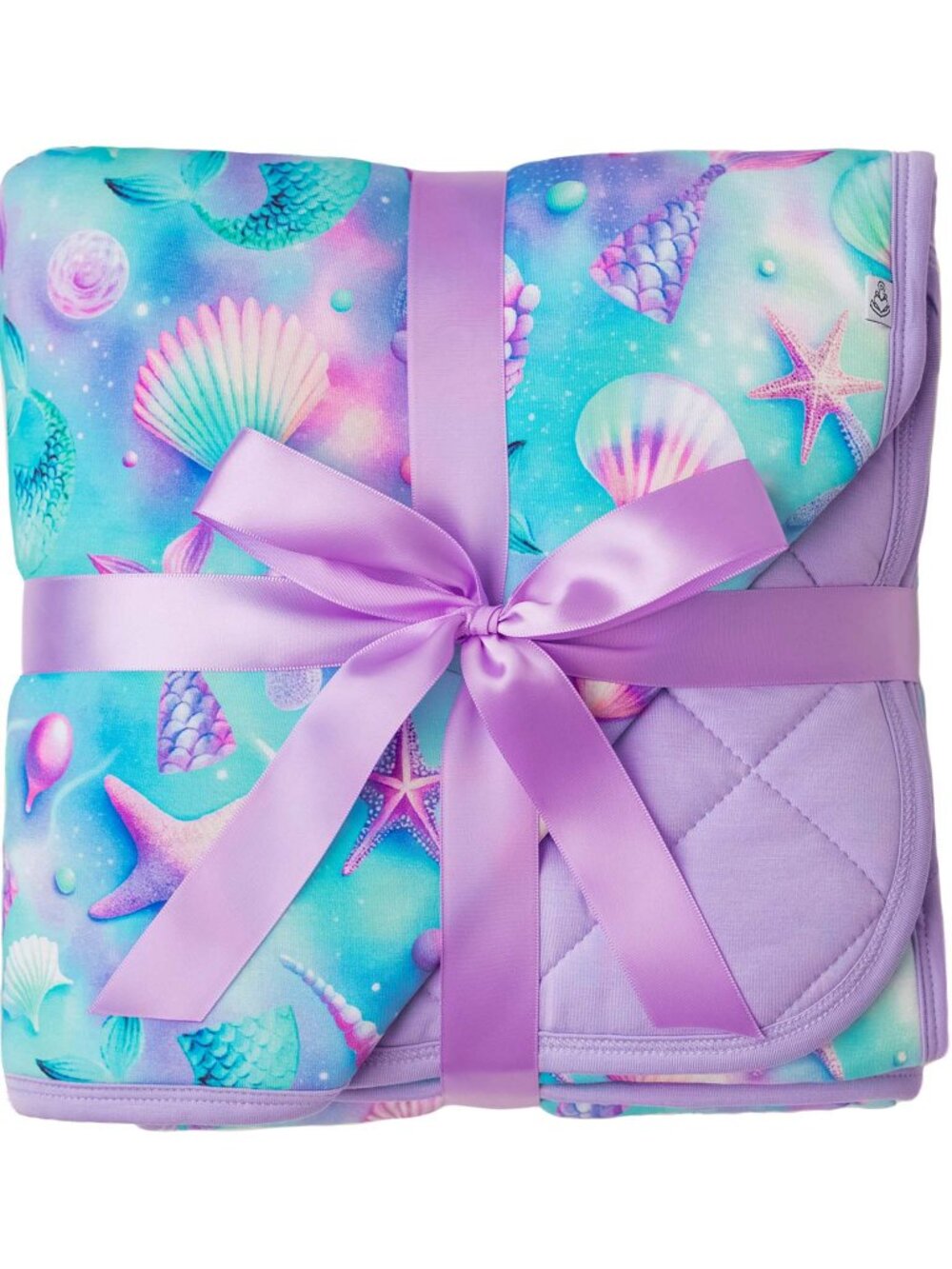 Magical Mermaid Shells Mini Quilted Bamboo Baby Blanket